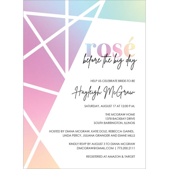 Colorful Rose Bridal Shower Invitations